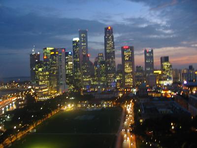 Singapore Cricket Club from the 25th floor of the Swissotel