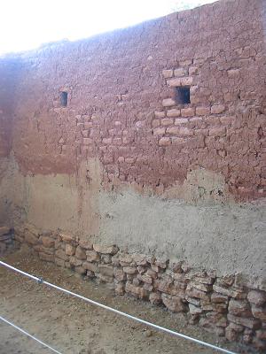 Earth wall above stone wall at Troy