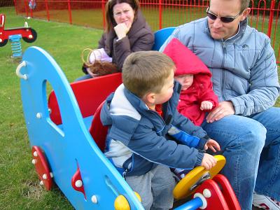Rose, Karel, Marcus and Sam at kids' soccer