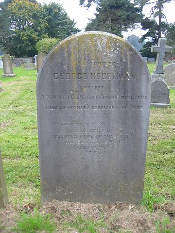 Gravestone of George and Emily Jane (nee Pullan) Houseman, Hampsthwaite