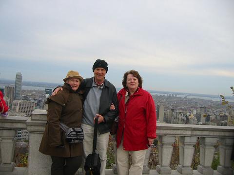 Margaret, Aline and Clive overlooking Montreal