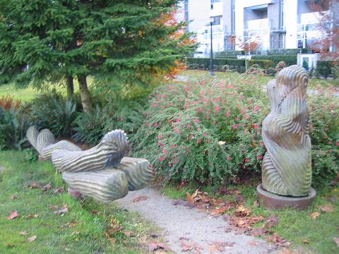 Public art - wood carving in the park
