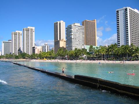 View of Waikiki beachfront